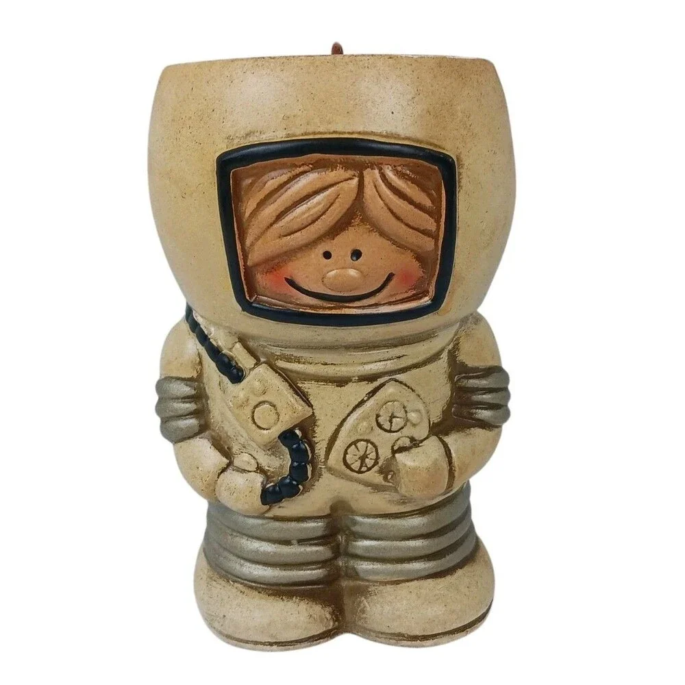 Vtg Ceramic Astronaut  NASA Spaceman Candle Vase Made in Japan 1960's